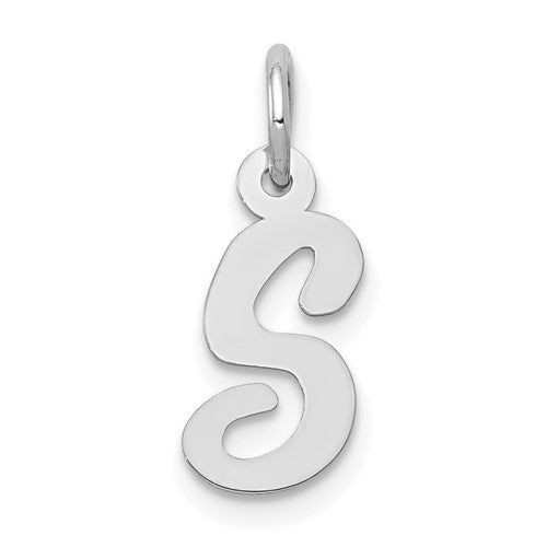 14k-white-gold-small-script-letter-s-initial-charm-SolomonJeweler-Wichita-KS-CustomJewelry