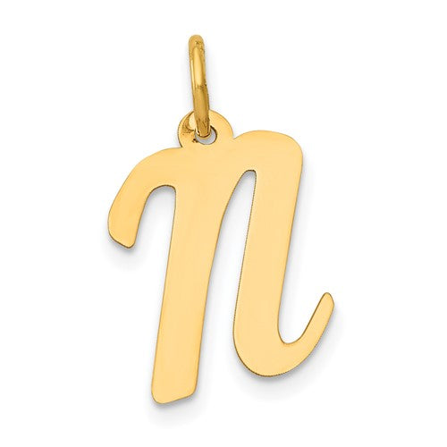 14k-medium-script-letter-n-initial-charm-SolomonJeweler-Wichita-KS-CustomJewelry