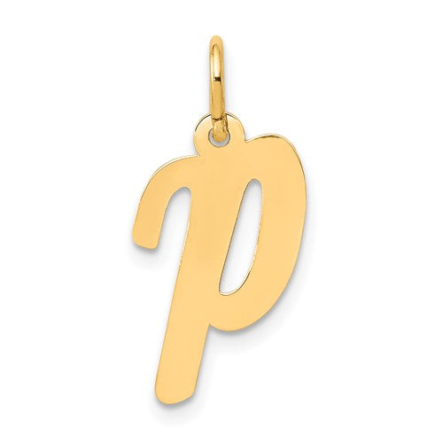 14k-medium-script-letter-p-initial-charm-SolomonJeweler-Wichita-KS-CustomJewelry