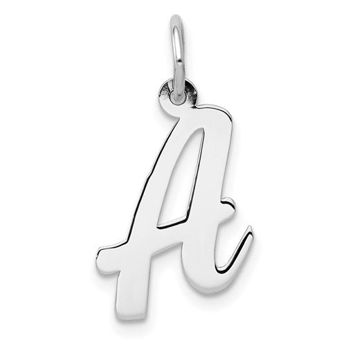 14k-white-gold-medium-script-letter-a-initial-charm-SolomonJeweler-Wichita-KS-CustomJewelry