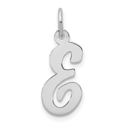 14k-white-gold-medium-script-letter-e-initial-charm-SolomonJeweler-Wichita-KS-CustomJewelry