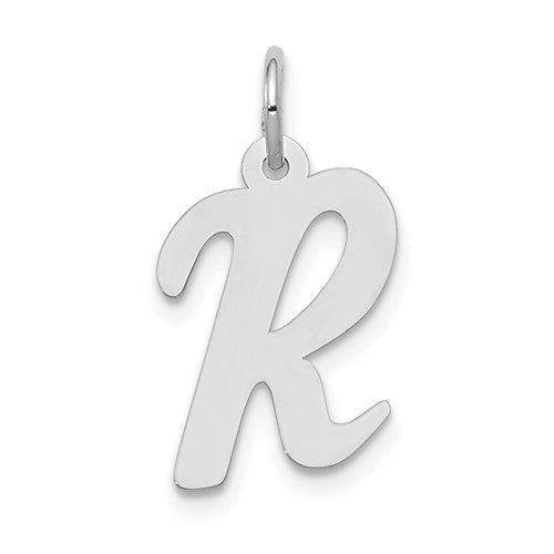 14k-white-gold-medium-script-letter-r-initial-charm-SolomonJeweler-Wichita-KS-CustomJewelry