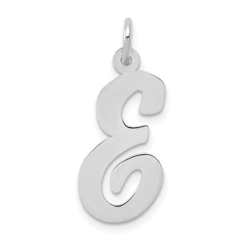 14k-white-gold-large-script-letter-e-initial-charm-SolomonJeweler-Wichita-KS-CustomJewelry