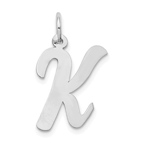 14k-white-gold-large-script-letter-k-initial-charm-SolomonJeweler-Wichita-KS-CustomJewelry