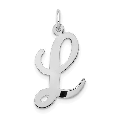 14k-white-gold-large-script-letter-l-initial-charm-SolomonJeweler-Wichita-KS-CustomJewelry
