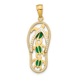 14k-enamel-cut-out-flip-flop-w-sea-turtles-pendant-SolomonJeweler-Wichita-KS-CustomJewelry