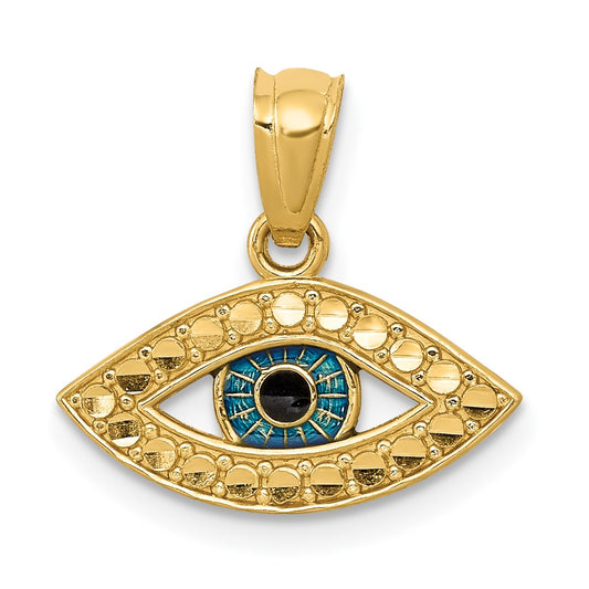 14K Enameled Eye Pendant - Solomon Jewelers