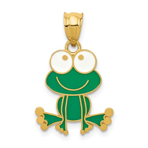 14k-green-and-white-enameled-frog-SolomonJeweler-Wichita-KS-CustomJewelry