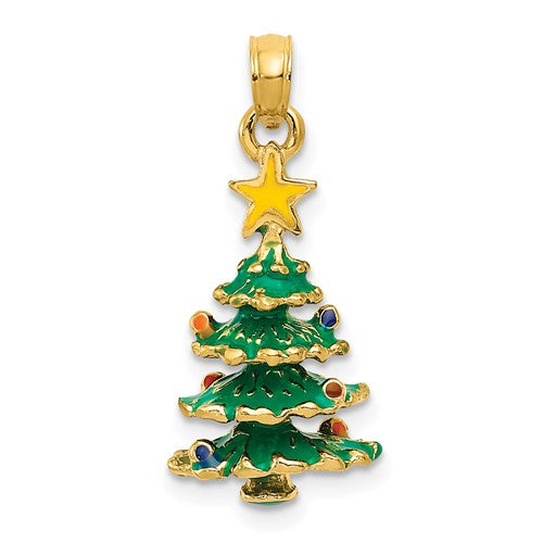 14k-3d-enameled-christmas-tree-pendant-SolomonJeweler-Wichita-KS-CustomJewelry