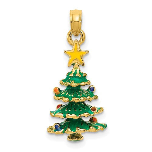 14k-3d-enameled-christmas-tree-pendant-SolomonJeweler-Wichita-KS-CustomJewelry