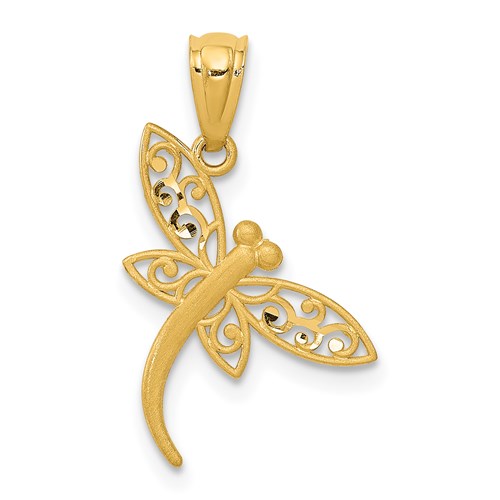 14k-satin-diamond-cut-dragonfly-pendant-SolomonJeweler-Wichita-KS-CustomJewelry