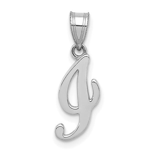 14kw-white-gold-script-letter-i-initial-pendant-SolomonJeweler-Wichita-KS-CustomJewelry