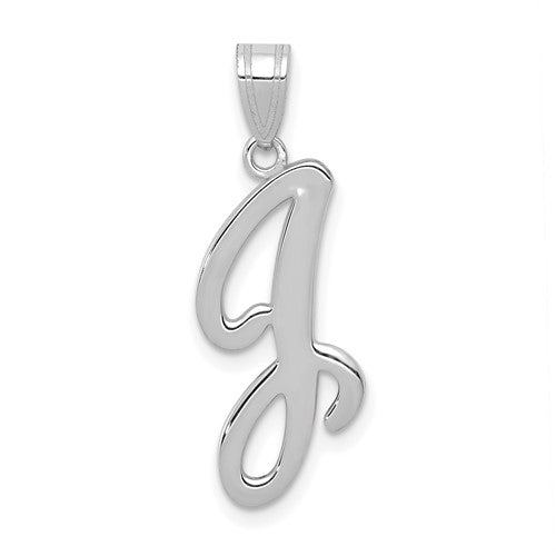 14kw-white-gold-script-letter-j-initial-pendant-SolomonJeweler-Wichita-KS-CustomJewelry