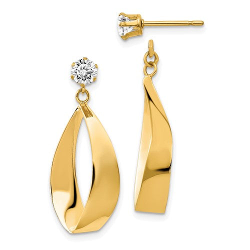 14k-polished-oval-dangle-with-cz-stud-earring-jackets-SolomonJeweler-Wichita-KS-CustomJewelry