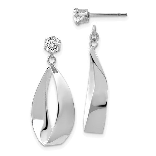 14k-white-gold-polished-oval-dangle-with-cz-stud-earring-jackets-SolomonJeweler-Wichita-KS-CustomJewelry