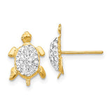 14k-crystal-white-turtle-post-earrings-SolomonJeweler-Wichita-KS-CustomJewelry