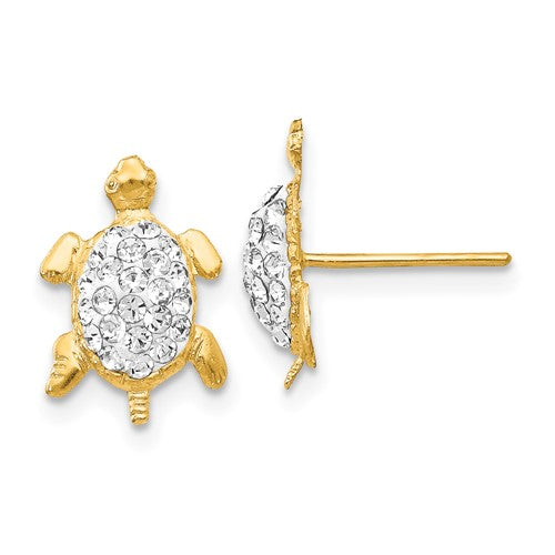 14k-crystal-white-turtle-post-earrings-SolomonJeweler-Wichita-KS-CustomJewelry