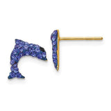 14k-crystal-blue-dolphin-post-earrings-SolomonJeweler-Wichita-KS-CustomJewelry