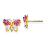 14k-pink-white-crystal-butterfly-post-earrings-SolomonJeweler-Wichita-KS-CustomJewelry