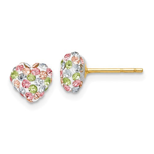 14k-pastel-multi-colored-crystal-6mm-heart-post-earrings-SolomonJeweler-Wichita-KS-CustomJewelry