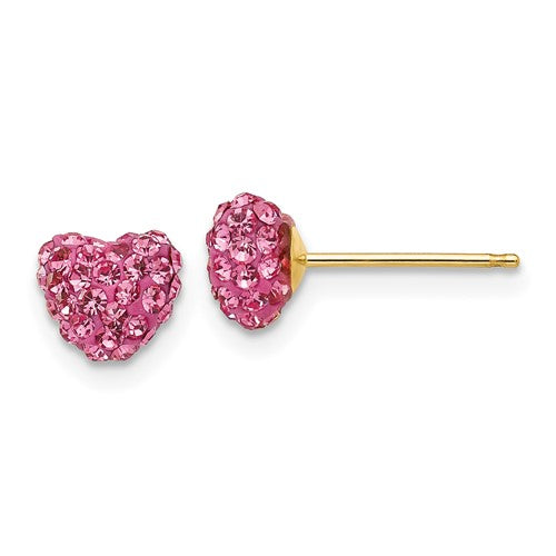 14k-post-rose-crystal-6mm-heart-earrings-SolomonJeweler-Wichita-KS-CustomJewelry