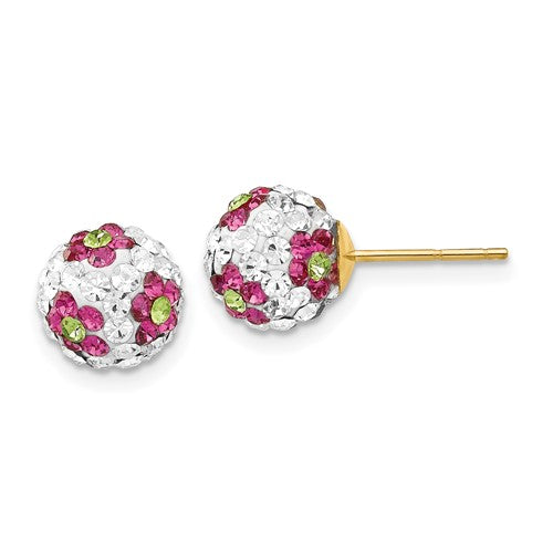 14k-crystal-pink-flowers-8mm-post-earrings-SolomonJeweler-Wichita-KS-CustomJewelry