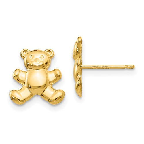 14k-teddy-bear-post-earrings-SolomonJeweler-Wichita-KS-CustomJewelry