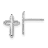 14k-white-gold-polished-cross-post-earrings-SolomonJeweler-Wichita-KS-CustomJewelry