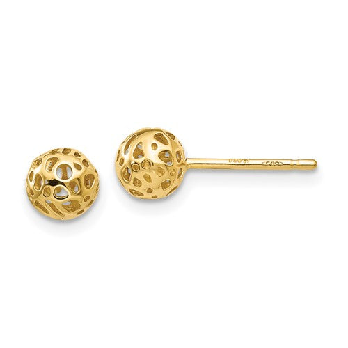 14k-yellow-gold-small-fancy-ball-post-earrings-SolomonJeweler-Wichita-KS-CustomJewelry