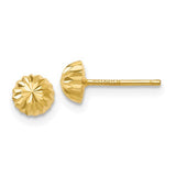 14k-gold-diamond-cut-5mm-domed-post-earrings-SolomonJeweler-Wichita-KS-CustomJewelry