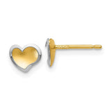 14k-two-tone-polished-and-satin-heart-post-earrings-SolomonJeweler-Wichita-KS-CustomJewelry