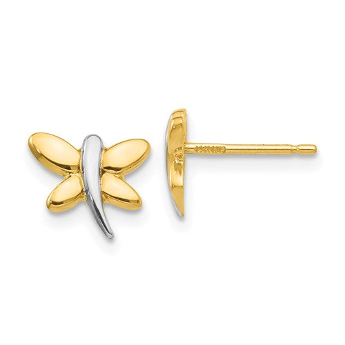 14k-with-rhodium-polished-dragonfly-post-earrings-SolomonJeweler-Wichita-KS-CustomJewelry
