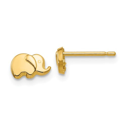 14k-polished-elephant-post-earrings-SolomonJeweler-Wichita-KS-CustomJewelry