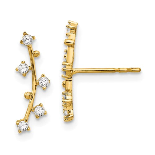 14k-polished-bar-cz-post-earrings-SolomonJeweler-Wichita-KS-CustomJewelry