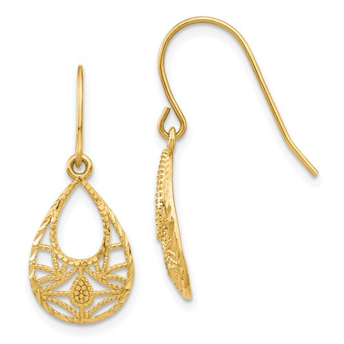 14k-diamond-cut-dangle-earrings-SolomonJeweler-Wichita-KS-CustomJewelry