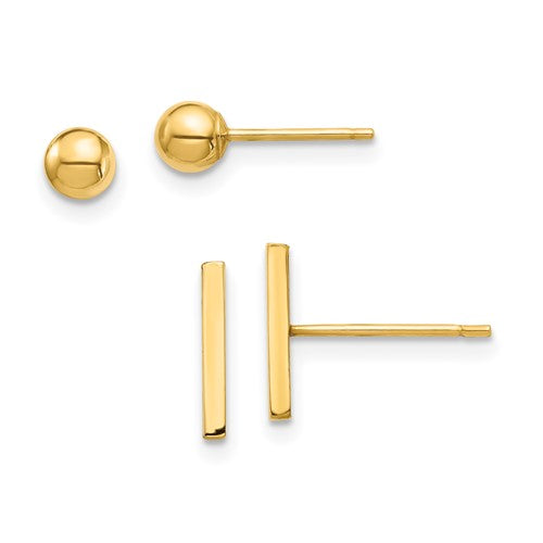 14k-bar-and-3mm-ball-post-earrings-set-SolomonJeweler-Wichita-KS-CustomJewelry