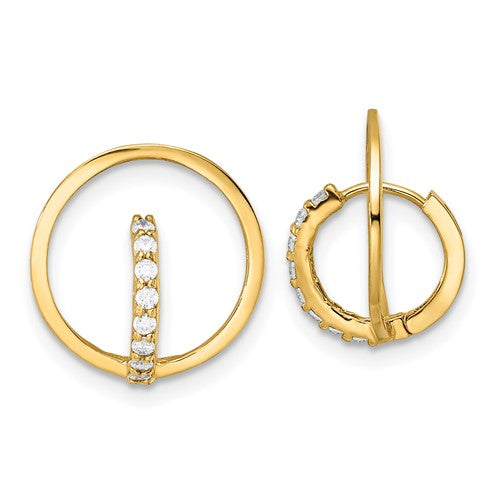 14k-yellow-gold-polished-cz-circle-huggie-hoop-earrings-SolomonJeweler-Wichita-KS-CustomJewelry