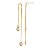 14k-yellow-gold-polished-cz-double-chain-dangle-post-earrings-SolomonJeweler-Wichita-KS-CustomJewelry