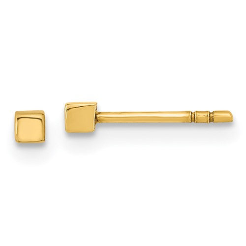 14k-polished-cube-post-earrings-SolomonJeweler-Wichita-KS-CustomJewelry