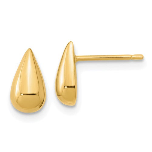 14k-polished-teardrop-post-earrings-SolomonJeweler-Wichita-KS-CustomJewelry