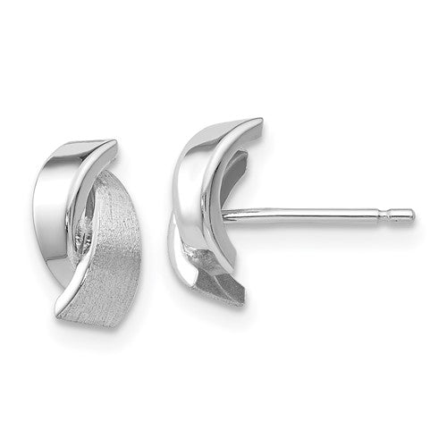 14k-white-gold-polished-satin-fancy-post-earrings-SolomonJeweler-Wichita-KS-CustomJewelry