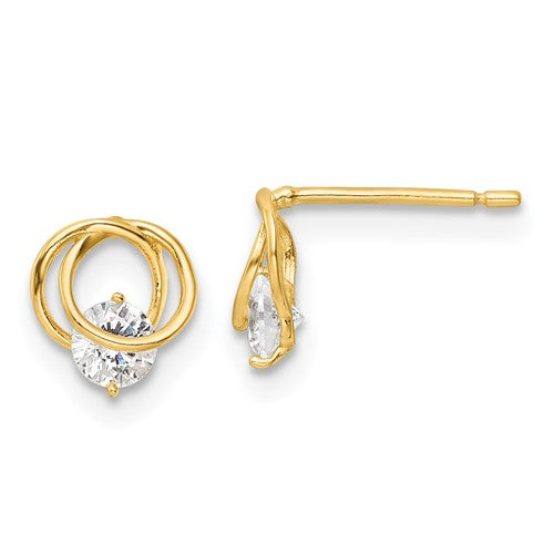 14k-yellow-gold-polished-cz-circles-post-earrings-SolomonJeweler-Wichita-KS-CustomJewelry