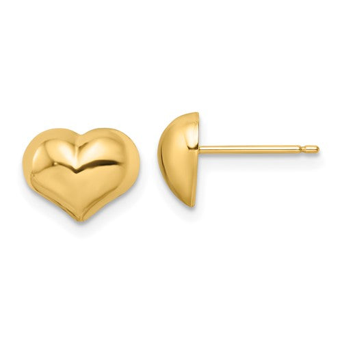 14k-polished-puffed-heart-post-earrings-SolomonJeweler-Wichita-KS-CustomJewelry