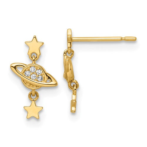 14k-cz-saturn-stars-dangle-post-earrings-SolomonJeweler-Wichita-KS-CustomJewelry