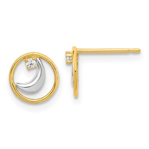 14k-gold-white-rhodium-open-circle-cz-half-moon-post-earrings-SolomonJeweler-Wichita-KS-CustomJewelry