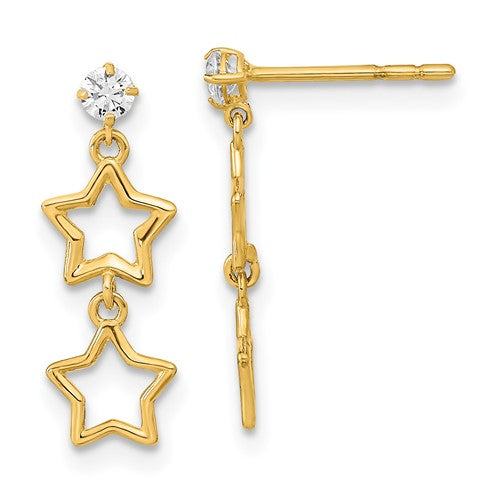 14k-polished-dangle-star-with-cz-post-earrings-SolomonJeweler-Wichita-KS-CustomJewelry