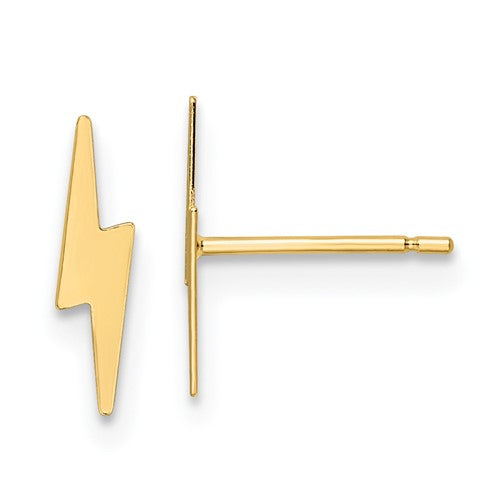 14k-polished-lightning-bolt-post-earrings-SolomonJeweler-Wichita-KS-CustomJewelry