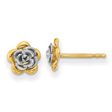 14k-two-tone-flower-post-earrings-SolomonJeweler-Wichita-KS-CustomJewelry