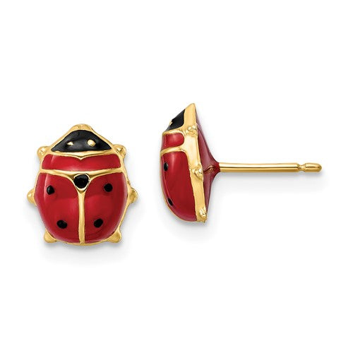 14k-polished-enameled-large-ladybug-post-earrings-SolomonJeweler-Wichita-KS-CustomJewelry