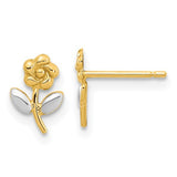 14k-and-rhodium-flower-post-earrings-SolomonJeweler-Wichita-KS-CustomJewelry